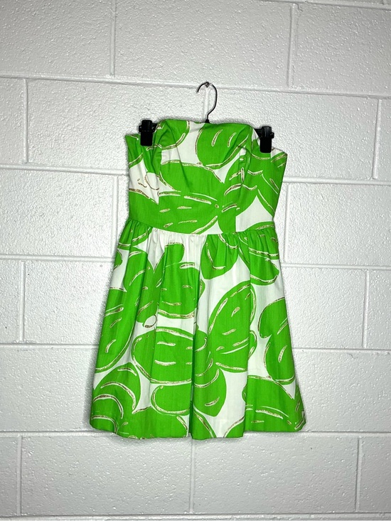 Lilly Pulitzer Dresses & Skirts - < Lilly Pulitzer Lottie Strapless Dress Green/Gold Size 6 Preppy Tropical >